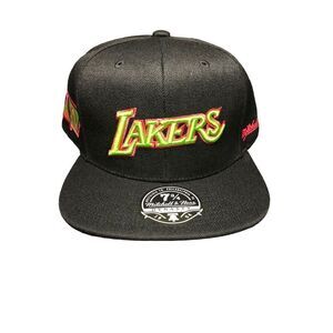 Mitchell & Ness Los Angeles Lakers Color Bomb Fitted Cap Hat Size 7 3/4